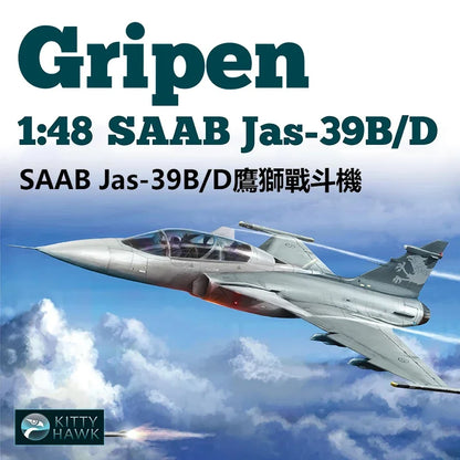 Kitty Hawk Assembled Aircraft Model Kit KH80118 JAS-39B/D Gripen Two Seat Fighter 1/48