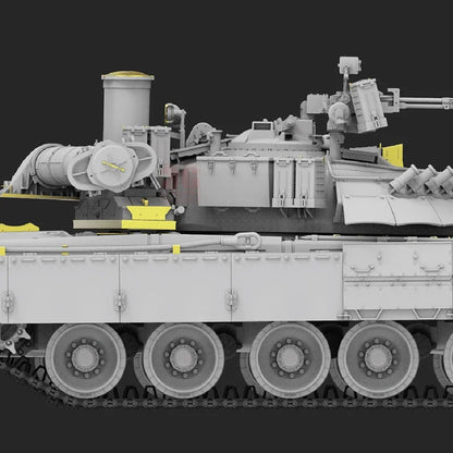 Ryefield model assembling tank RM-5105 1/35 Russian T-80U empty shell version movable suspension crawler assembling model kit