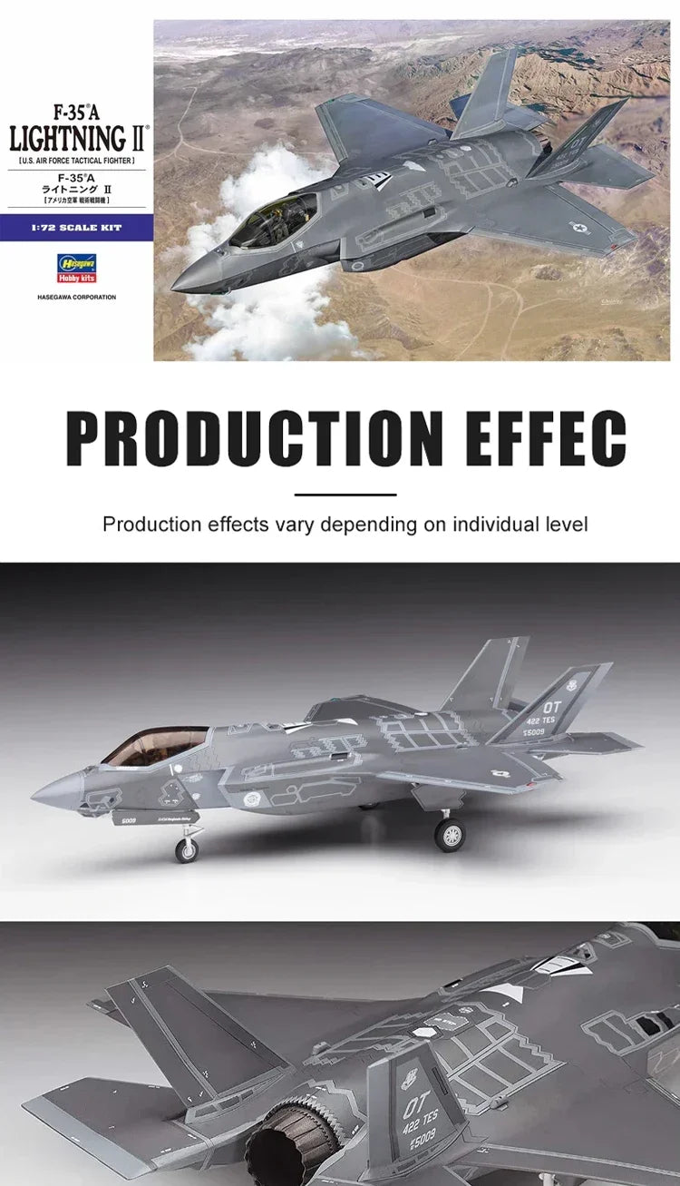 Hasegawa, Assembled Aircraft Model Kit 01572 F-35A Lightning II Fighter with Bracket 1/72